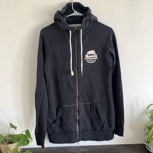 Roots charcoal capri full zip hoodie in size small.